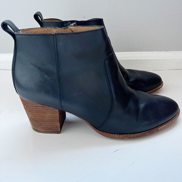 MADEWELL Shoes Women's Black Leather BRENNER Ankle Boots Booties Size 10 - Picture 7 of 12